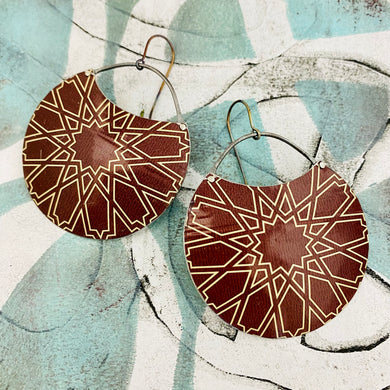 Islamic Geometry Circles Upcycled Tin Earrings