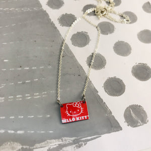 Tiny Hello Kitty Upcycled Tin Necklace