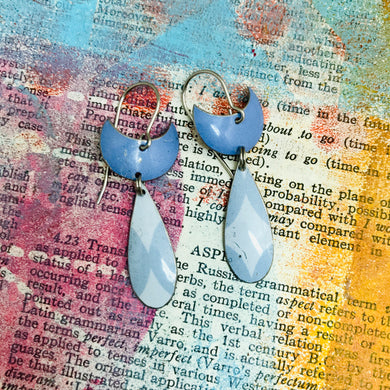 Little Crescent Upcycled Teardrop Tin Earrings
