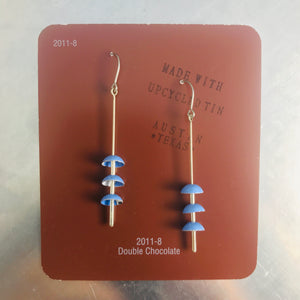 Cornflower Zen Chimes Upcycled Tin Earrings