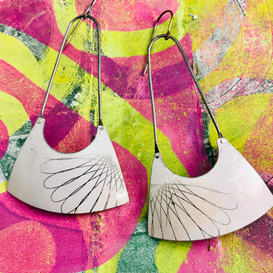 Barely Pink Spirograph Recycled Tin Earrings