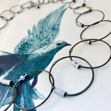 Steel Circle Choker Upcycled Tin Necklace