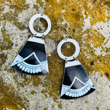 Load image into Gallery viewer, Swag on Midnight Small Fans Tin Earrings