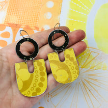 Load image into Gallery viewer, Big Mustard Chunky Horseshoes Zero Waste Tin Earrings