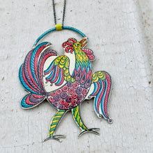 Load image into Gallery viewer, Fancy Rooster Upcycled Tin Necklace