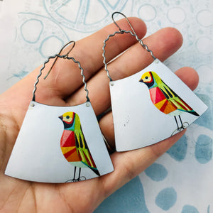 Colorful Songbirds Zero Waste Tin Earrings