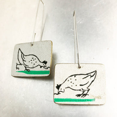 Just Us Chickens Recycled Book Cover Earrings