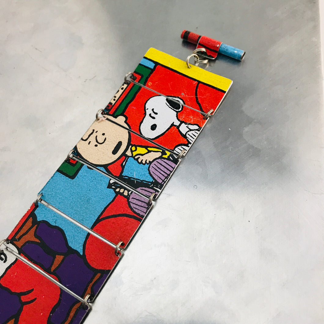 RESERVED Charlie Brown & Snoopy Upcycled Tin Bracelet