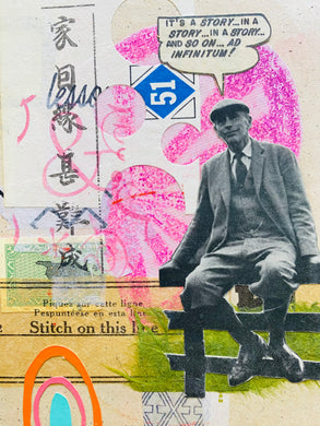 Ad Infinitum   •  Collage on Upcycled Book Cover