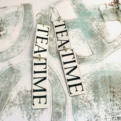 Tea Time Recycled Tin Earrings