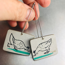 Load image into Gallery viewer, Just Us Chickens Recycled Book Cover Earrings