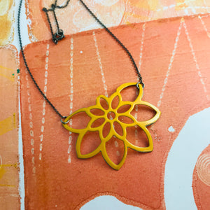 Enameled Flower Outline Recycled Necklace