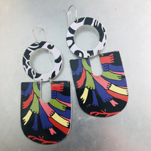 Load image into Gallery viewer, Mixed Blacks Chunky Horseshoes Zero Waste Tin Earrings