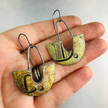 Load image into Gallery viewer, Weathered C &amp; D Little Us Upcycled Tin Earrings