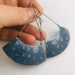 Slate Hand X’d Large Fan Dangle Earrings