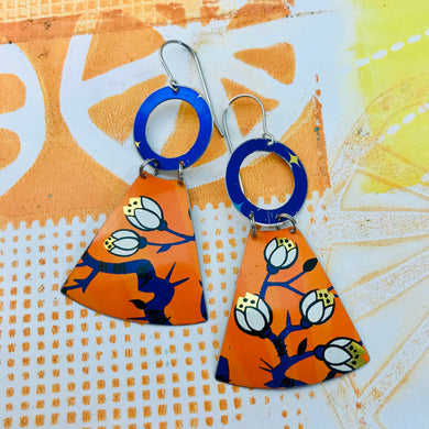 Blossoms at Sunset Small Fans Zero Waste Tin Earrings