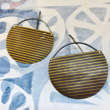 Load image into Gallery viewer, Espresso &amp; Copper Lines Recycled Tin Earrings
