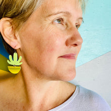 Load image into Gallery viewer, Apple Green Mod Succulents Upcycled Tin Earrings