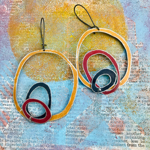 Sunset Scribbles Upcycled Tin Earrings