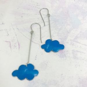 Little Sky Blue Clouds Upcycled Tin Earrings