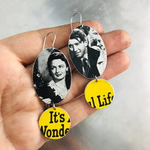 Load image into Gallery viewer, RESERVED It’s a Wonderful Life Upcycled Tin Earrings