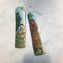 Load image into Gallery viewer, Girl Scouts Narrow Rectangle Tin Earrings