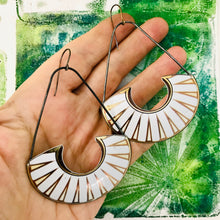 Load image into Gallery viewer, White Shells Recycled Tin Earrings