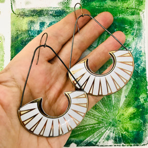 White Shells Recycled Tin Earrings