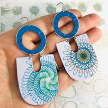 Load image into Gallery viewer, Spirograph Chunky Horseshoes Zero Waste Tin Earrings