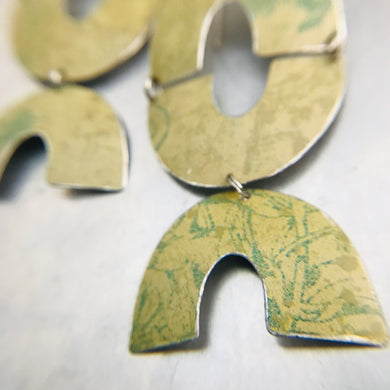 Mossy Triple Little Us Upcycled Tin Earrings