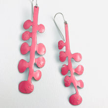 Load image into Gallery viewer, Happy Bubblegum Pink Matisse Leaves Upcyled Tin Earrings