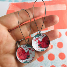 Load image into Gallery viewer, Winter Cardinals Large Basin Earrings