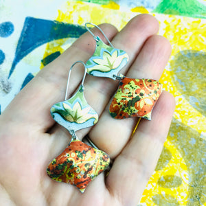 Golds & Red Rex Ray Zero Waste Tin Earrings
