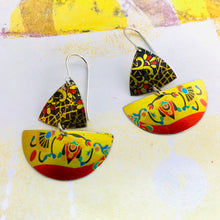 Load image into Gallery viewer, Shimmery Golds Little Sailboats Tin Earrings
