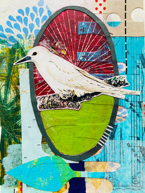 Halfway Up   •  Collage on Upcycled Book Cover