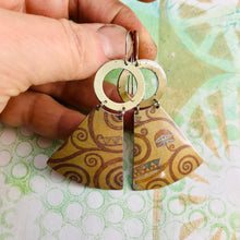 Load image into Gallery viewer, Klimt Tree of Life Small Fans Zero Waste Tin Earrings