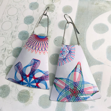 Spirograph Zero Waste Tin Long Fans Earrings