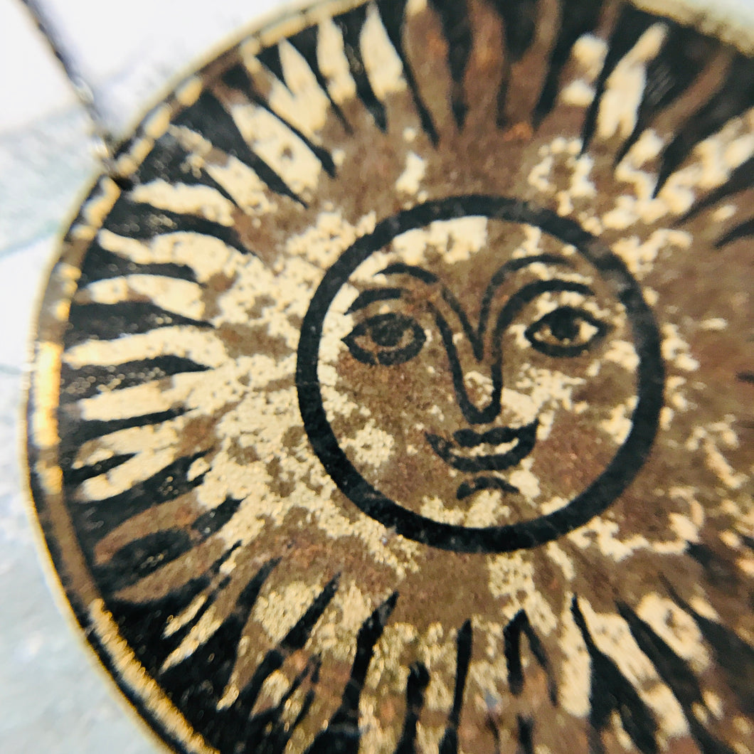 Happy Sun Upcycled Tin Necklace