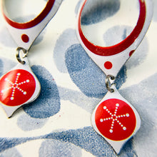 Load image into Gallery viewer, Retro Open Ogee Mod Asterisks Zero Waste Tin Earrings
