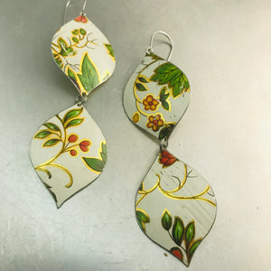 Tiny Blossoms & Green Leaves Zero Waste Tin Earrings