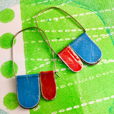 Sky & Scarlet Arch Dangle Tin Earrings