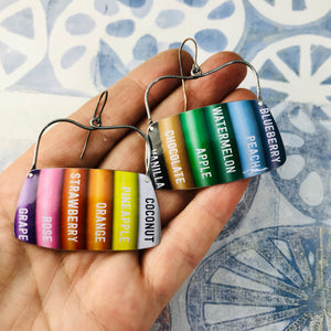 Colored Pencils Rounded Rectangles Zero Waste Tin Earrings