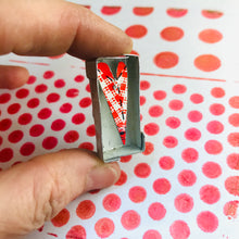 Load image into Gallery viewer, Boxed Red Heart Upcycled Tin Brooch