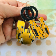 Load image into Gallery viewer, Klimt The Kiss Chunky Horseshoes Zero Waste Tin Earrings