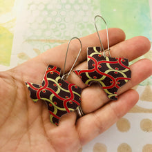Load image into Gallery viewer, Wavy Voluspa Pattern Upcycled Tin Texas Earrings