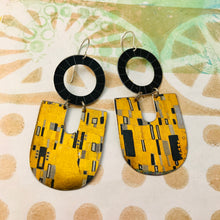 Load image into Gallery viewer, Klimt The Kiss Chunky Horseshoes Zero Waste Tin Earrings
