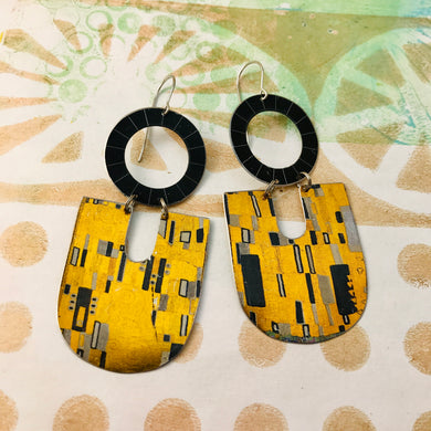 Klimt The Kiss Chunky Horseshoes Zero Waste Tin Earrings