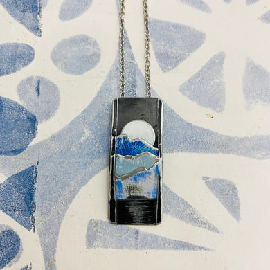 Midnight Moonrise Upcycled Tin Necklace