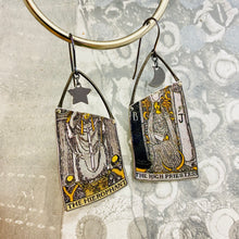 Load image into Gallery viewer, Hierophant &amp; High Priestess Upcycled Tin Earrings