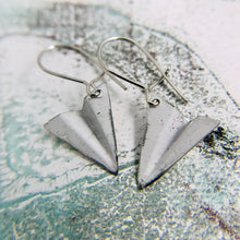 Load image into Gallery viewer, Teeny Tiny White Paper Airplanes Zero Waste Tin Earrings